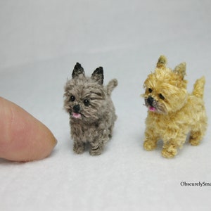 Miniature Crochet Cairn Terrier - Amigurumi Dog - Made to Order