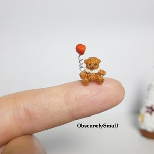 Micro crochet bear Tiny Bear Amigurumi Animals Dolls House Toys image 2