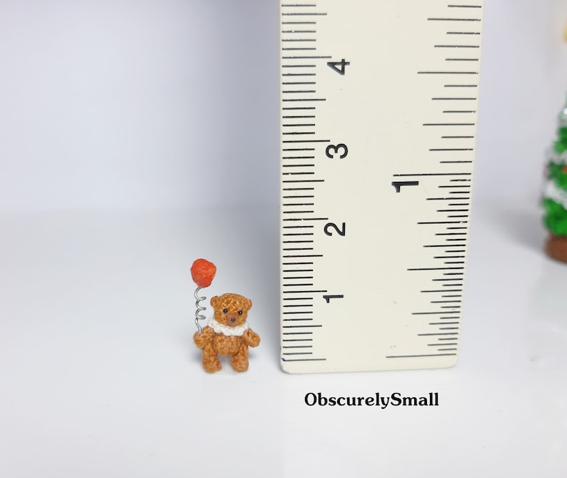 Micro crochet bear Tiny Bear Amigurumi Animals Dolls House Toys image 4