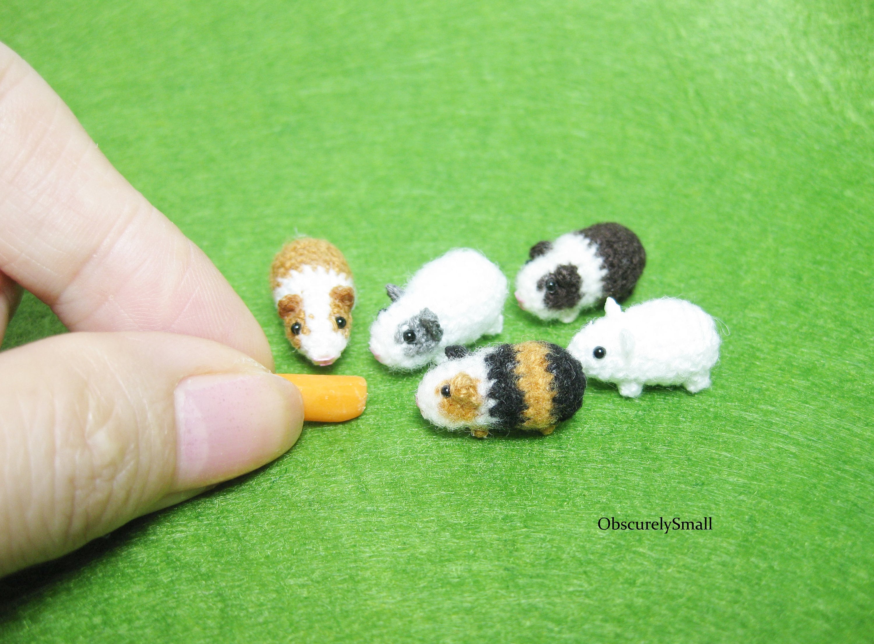 ミニチュアかぎ針編みモルモット：あみぐるみペットの置物 - Etsy 日本