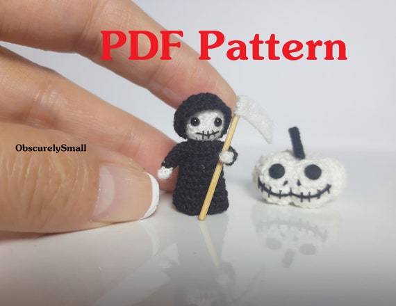 Tiny Crochet Grim Reaper Pattern - Amigurumi Pattern - PDF Files Instant Download