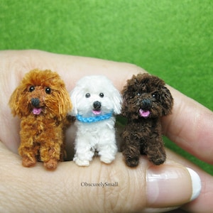 Micro Crochet Labradoodle Dog - Amigurumi Dog - Made to Order