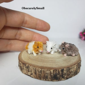 Hamster Crochet Micro Hamster Tiny Crochet Dollhouse Miniature Animal Made To Order image 10