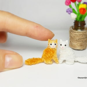 Kleine flauschige Häkelkatze - Amigurumi Katze - Auf Bestellung