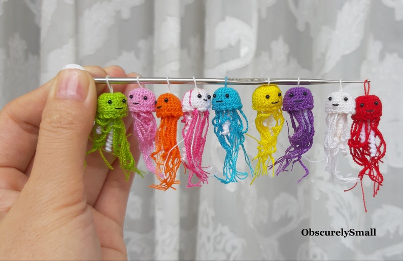 Tiny Crochet Jellyfish   Amigurumi  Jellyfish  Made to Order image 1