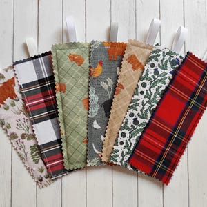 Fabric bookmark, Highland cow bookmark, colourful bookmark, page marker, Scottish gift, stocking filler, fabric bookmark, tartan bookmark