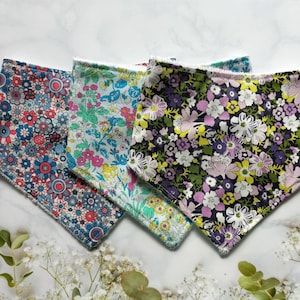 Liberty London Baby Bib: Floral Dribble Bib, Bamboo Towelling