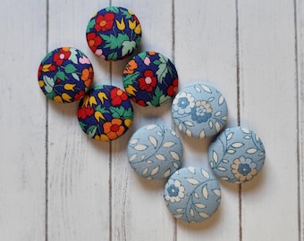 Liberty of London Fabric Buttons, Floral Cotton Buttons (28mm)