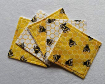 Reusable face pads, Reusable cotton pads, Bamboo Makeup Wipes, Eye Make Up Remover Pads, zero waste gift, Bee gift, stocking filler