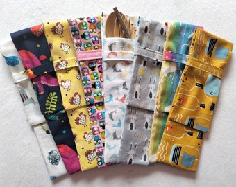 Cotton Travel Cutlery Pouch: Eco-Friendly On-the-Go Utensil Holder