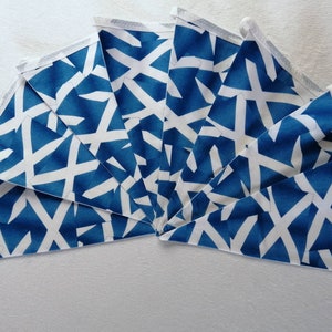 Scottish flag bunting, fabric pennants, Saltire flags, Scottish wall decor