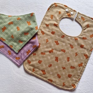 Highland Kuh Baby Lätzchen, Scottish Baby Dribble Lätzchen, Baby Lätzchen, Scottish Babypartygeschenk, Highland Kuh füttern Lätzchen, Entwöhnungslätzchen, Lätzchen-Set
