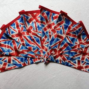 Union Jack flag bunting, fabric pennants, British flags, British wall decor, Union Jack decorations, garden party bunting, summer bunting