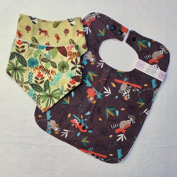 Jungle Animal Baby Ltzchen: Baumwolle Bambus Towelling, Verstellbare  Druckknpfe - Etsy.de