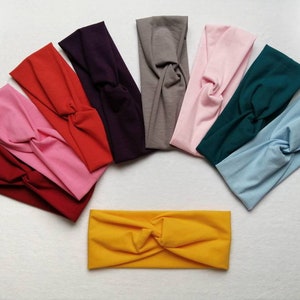 Twist headband, knot headband, Jersey headband, rainbow colour, knot hairband