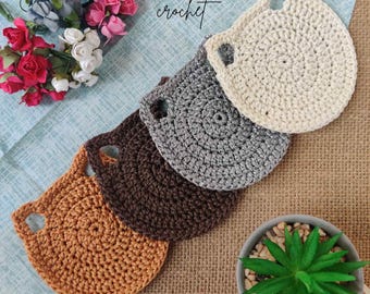 Gehaakte kattenonderzetter, handgemaakte bekermat, cadeau kattenliefhebber