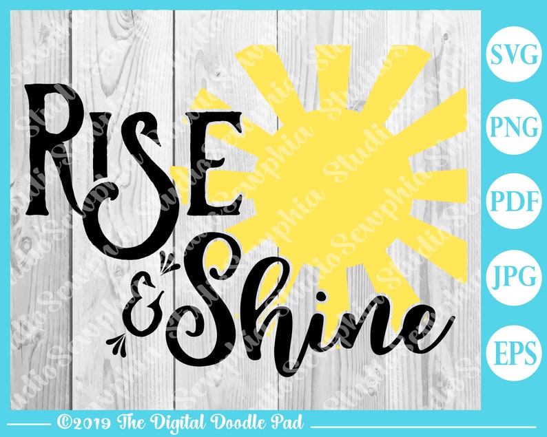 Rise & Shine SVG Word Art For Crafters Designers and Etsy