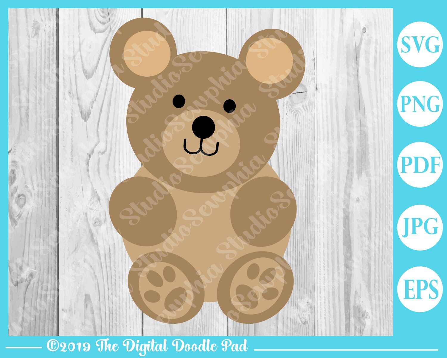 Download Teddy Bear Svg Vector Art Clip Art For Signs Decor Baby Etsy