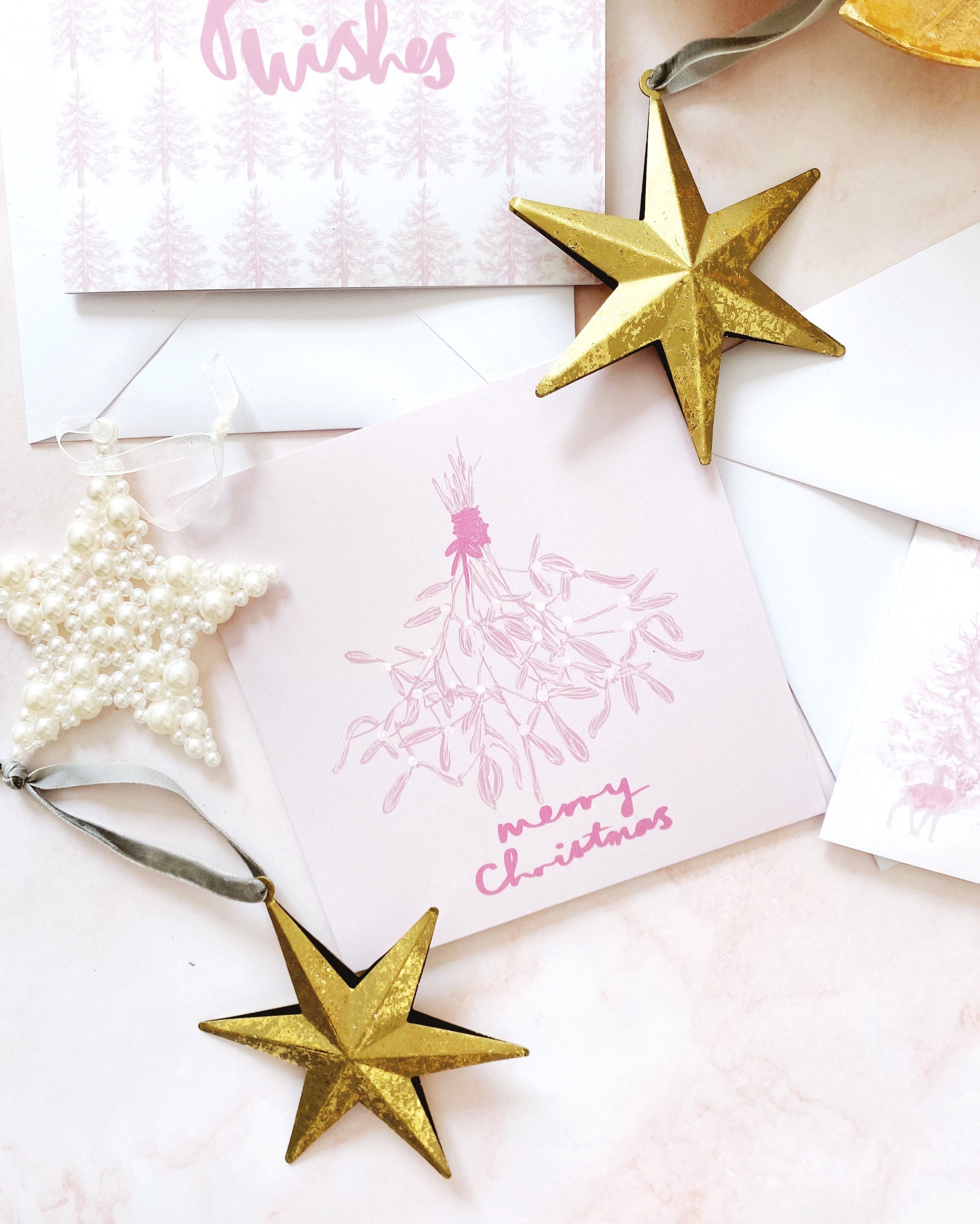Pink Christmas Cards 
