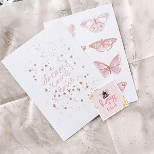 Pink and Gold Butterfly Wall Art Butterflies Gold Foil Art Print for ...