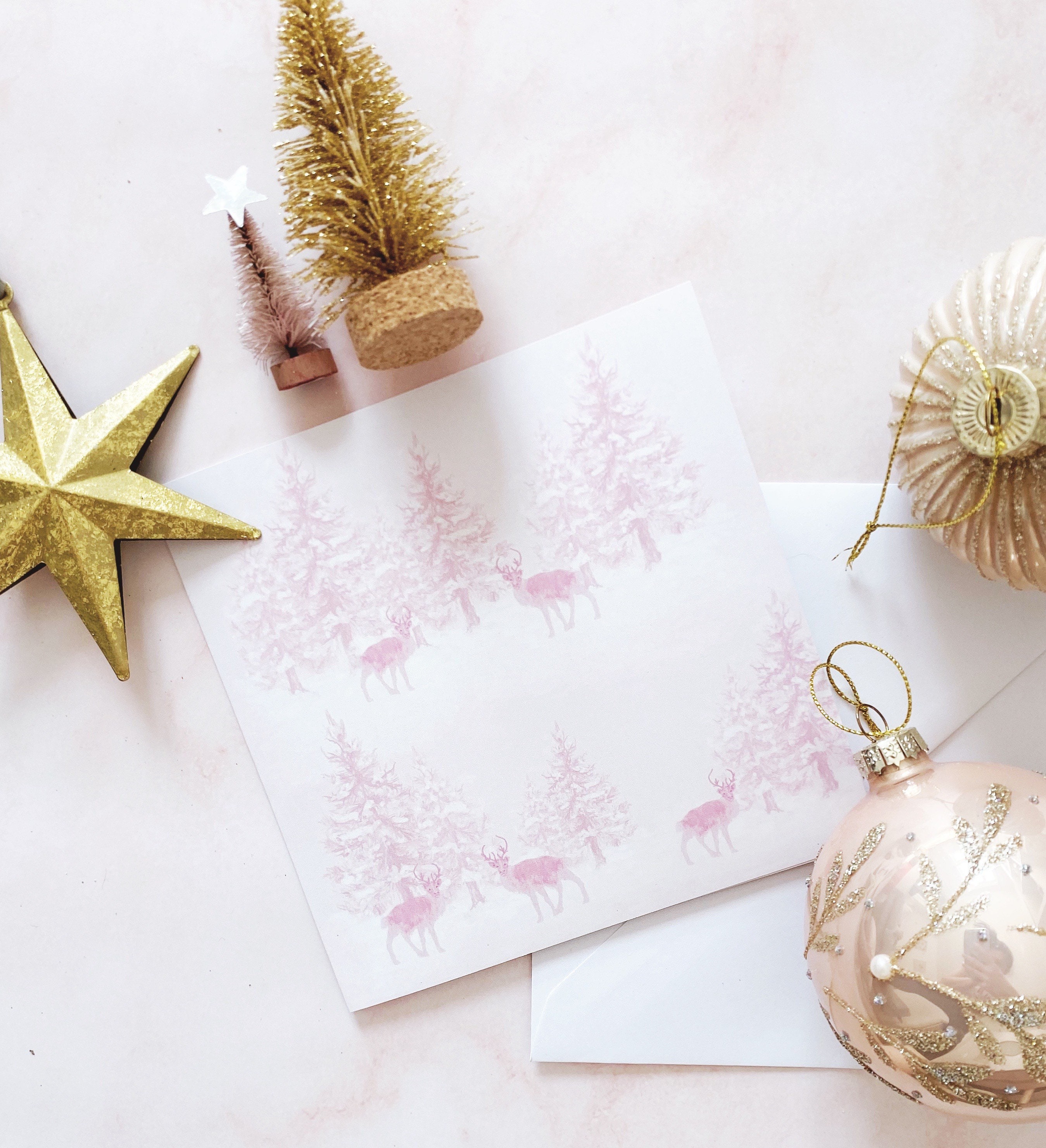 Pink Christmas Cards 
