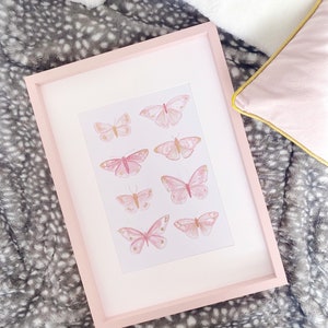 Pink and Gold Butterfly Wall Art Butterflies Gold Foil Art Print for ...