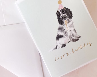 Blue Roan Cocker Spaniel Birthday Card: Dog Lover Greetings