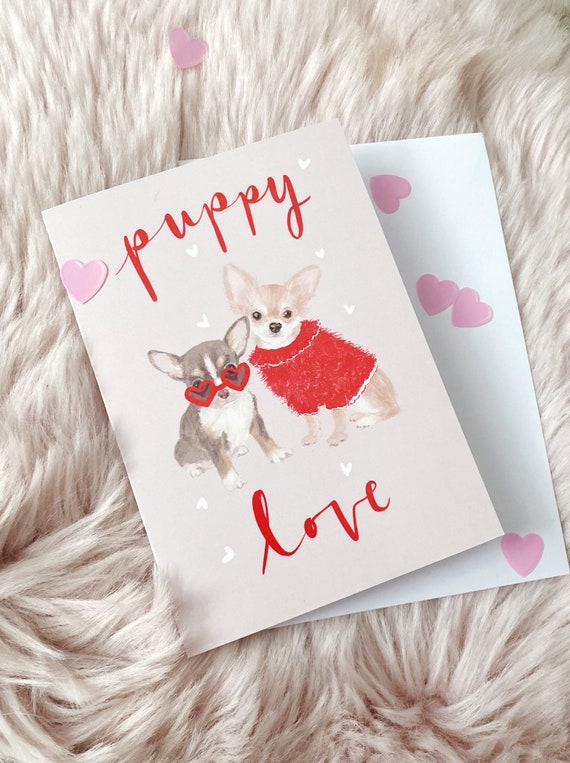 Chihuahua Valentine's Day Card: Puppy Love Greeting Card