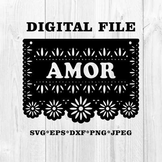 Download Free Amor Svg Papel Picado Amor Digital Svg File Bunting Banner Etsy SVG Cut Files