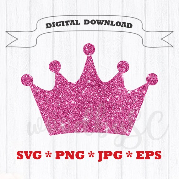 Download Crown Svg Glitter Crown Svg Queen Crown Svg Pink Glitter Etsy