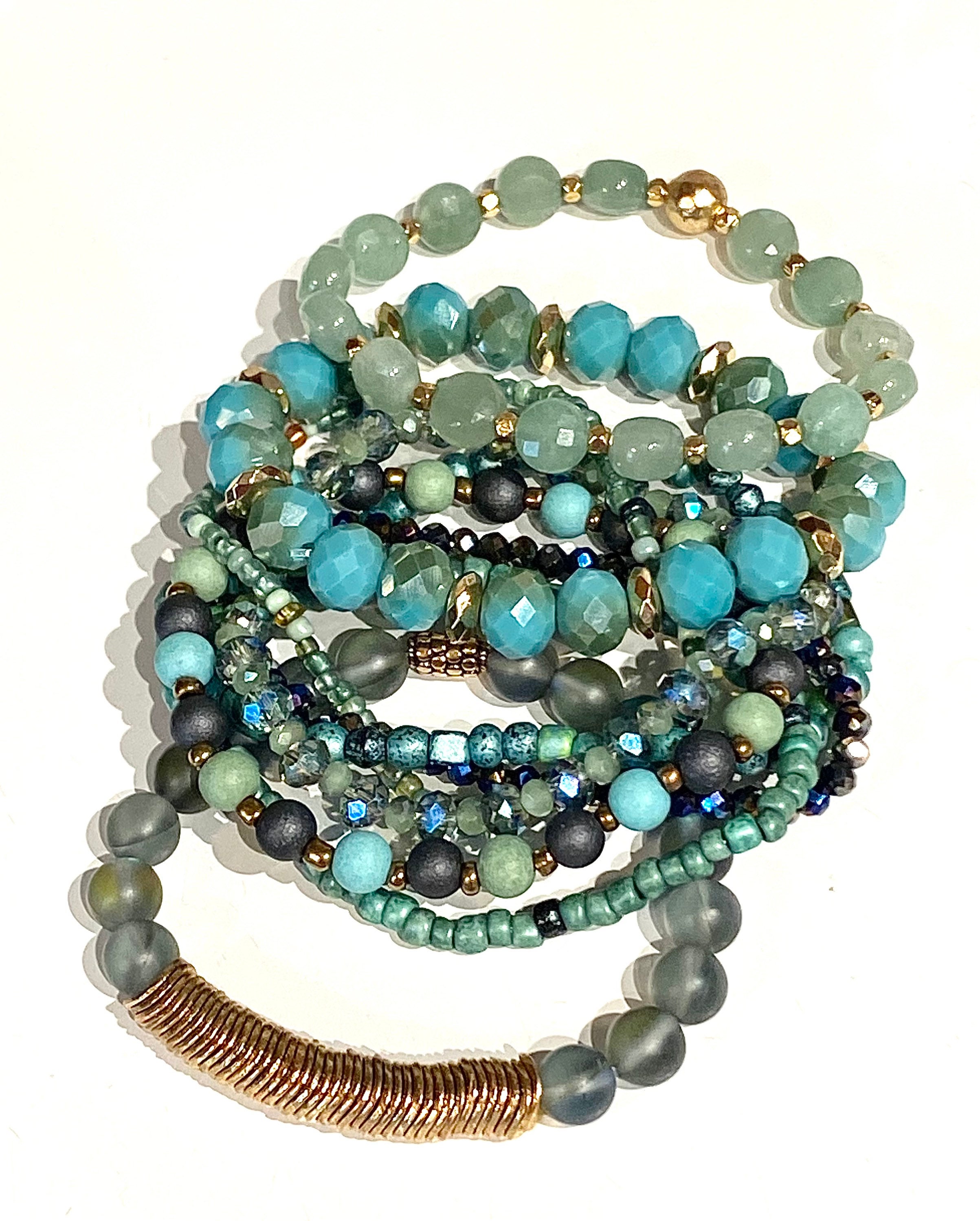 Multi Layered Beaded Stretch Bracelet - Etsy