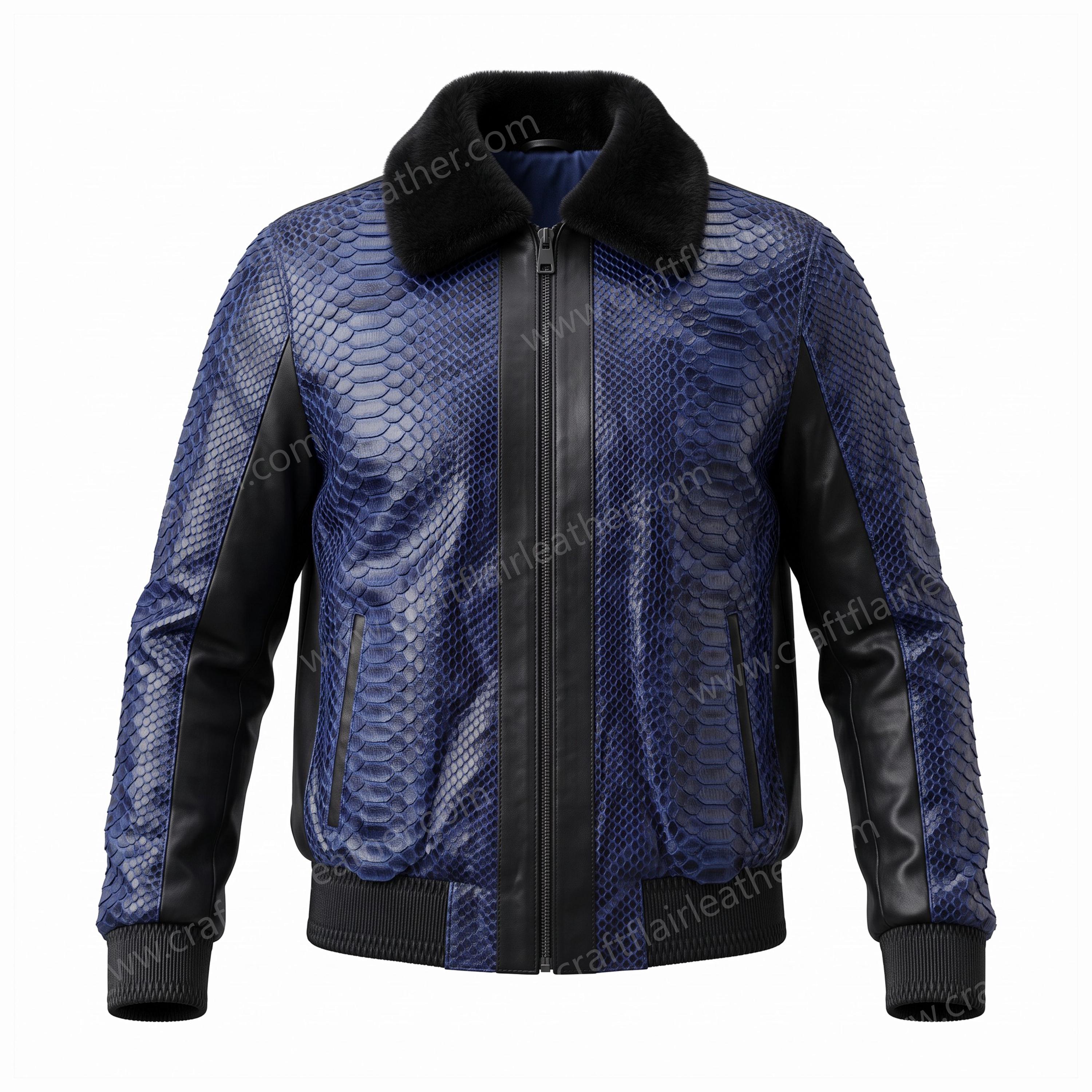 Python Leather Jacket Fur - Etsy