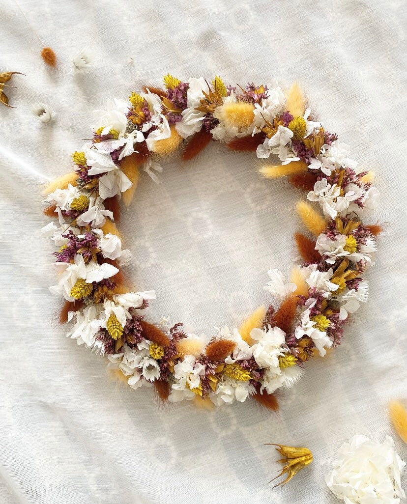 Couronne Céleste, Couronne Décorative Fleurs Séchées, Esprit Bohème