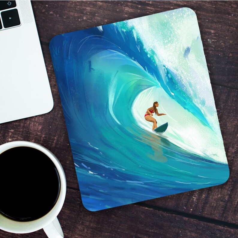 Surfing Mouse pad 9x7 inch Laptop pad Office PC Mouse pad Etsy