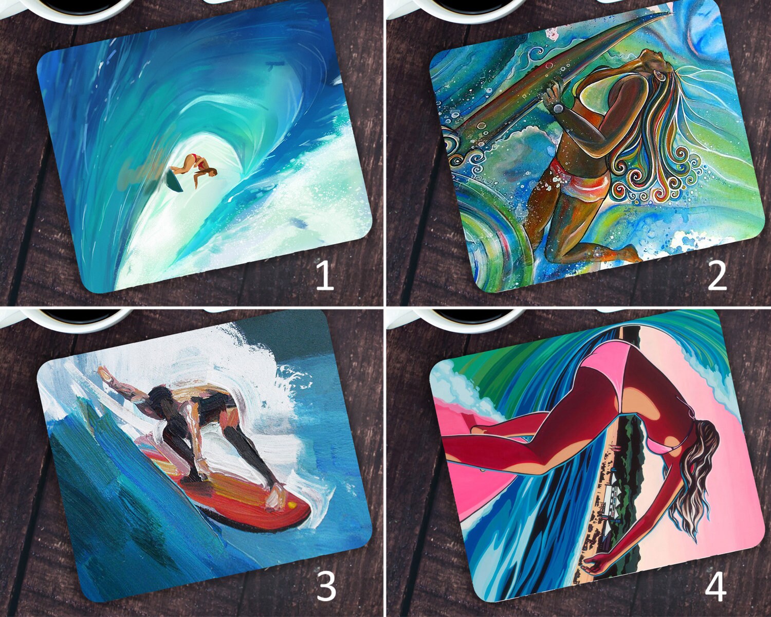 Surfing Mouse pad 9x7 inch Laptop pad Office PC Mouse pad Etsy