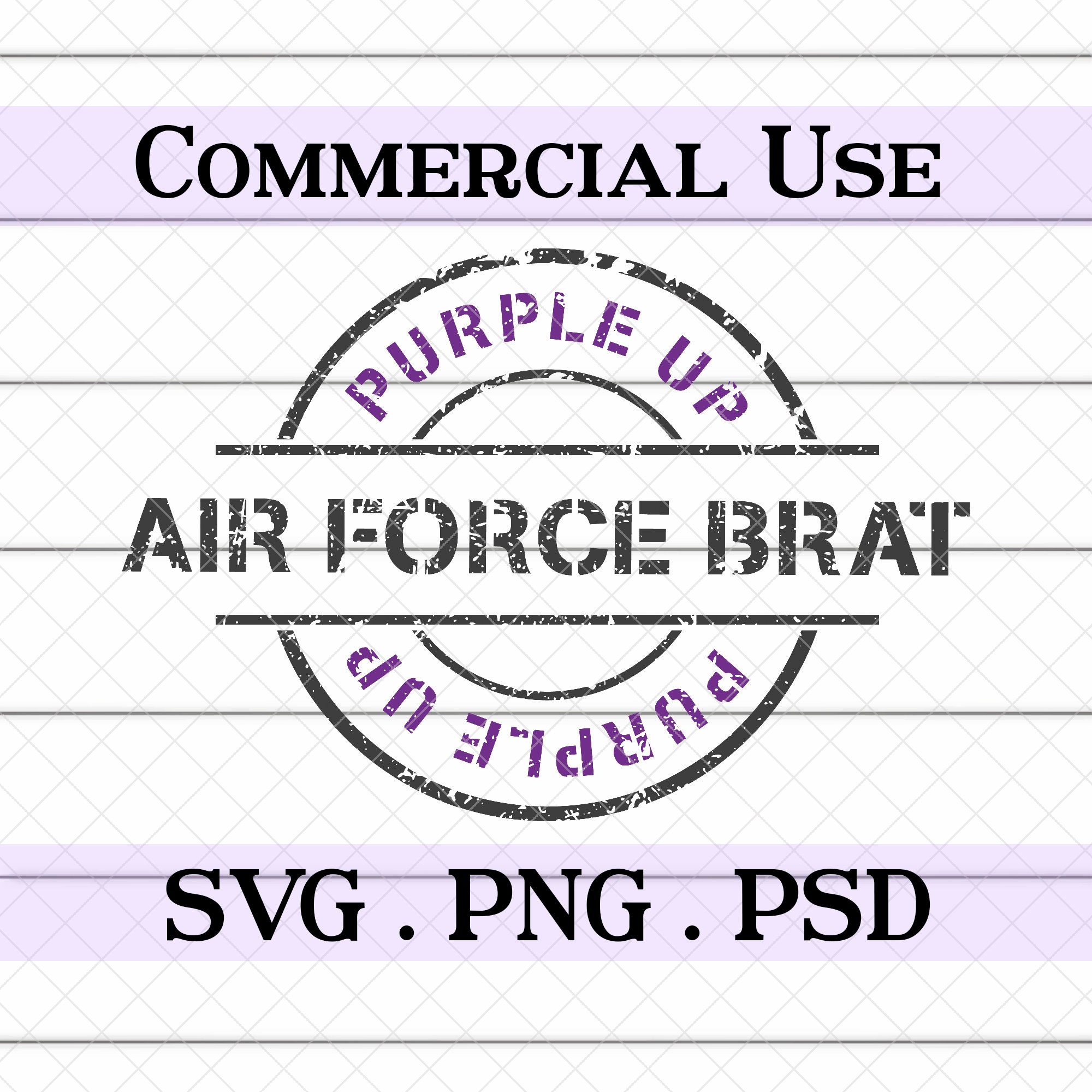 Purple up Air Force Brat Military Children SVG PSD Etsy