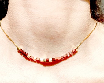 Gold and Miyuki ethnic necklace