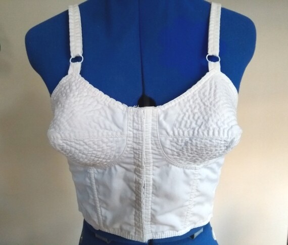 Original Vintage 1950s White Conical Longline Bra