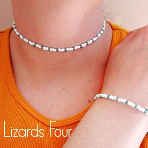 White Seed Bead Choker Necklace, Dainty Necklace, Beaded Necklace, Bead Choker, Boho Jewelry, Layering