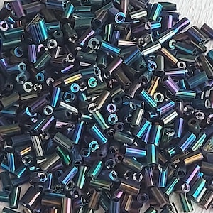 30gr Iridescent 4mm Tube Glass Seed Beads: DIY Jewelry Supplies