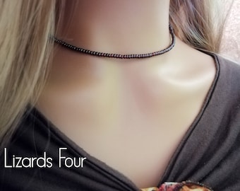 Pearl Choker, Bronze Pearl Necklace, Seed Bead Choker, Dainty Necklace, minimalist choker, brown choker, Layering