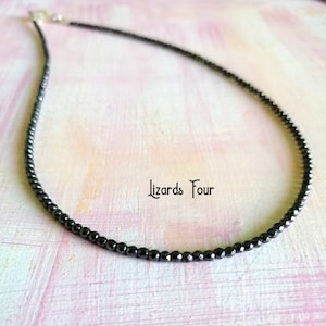 Hematite Beaded Choker Necklace: Minimalist Layering, Protective Stone