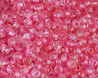 Perles de rocaille rose 3mm 40g, perles de rocaille AB doublées rose clair, perles de rocaille en verre Rocailles rose clair, fabrication de bijoux, perles, artisanat B344