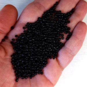 3mm Black Seed Beads 40g , Black Opaque Seed Beads, Glass Seed Beads Black Rocailles, DIY jewelry making, Craft Supplies B351