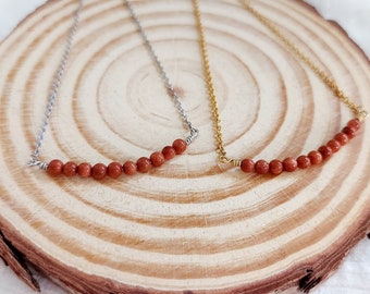 Goldstone Necklace | Healing Crystal l  Ambition Necklace | Crystal Gift |  Confidence Necklace | Gift for Her