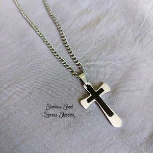 Cross Necklace for Man, Cross Necklace for woman, Woman&#39;s Men&#39;s Stainless Steel Cross Necklace, Gift for Him Gift for her