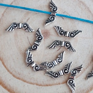 10PCS | Angel Wing Spacer Bead, Celestial Wing Spacer Bead