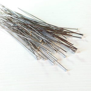 35PCS| 60mm Antique Silver Tone Headpins for DIY Jewelry, Jewellery Making Supplies Crafts