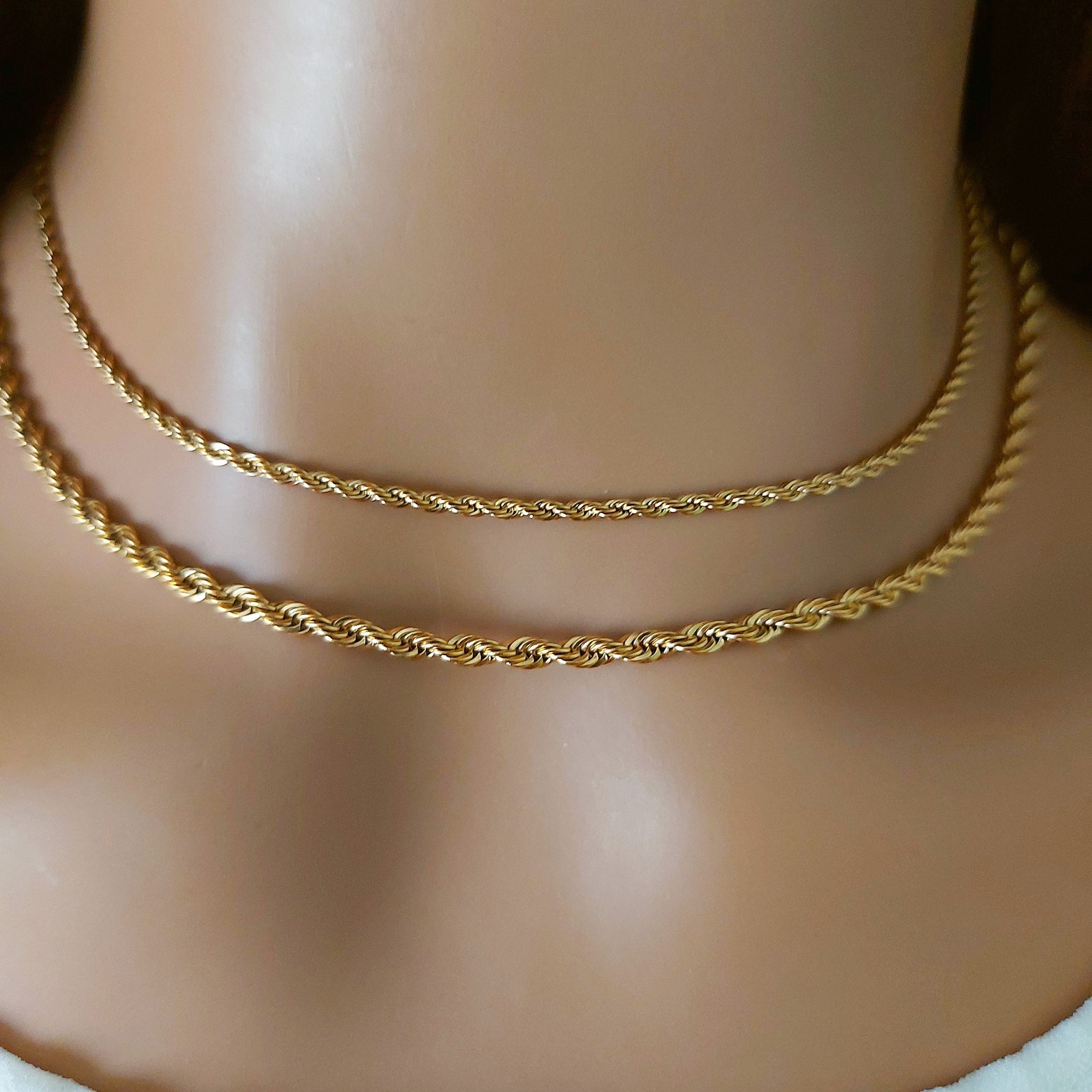 Rope Chain Necklace Gold Rope Chains Stainless Steel Necklace Etsy