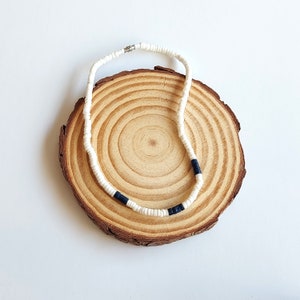 White Puka Shell Necklace: Ocean Beach Heishi Choker